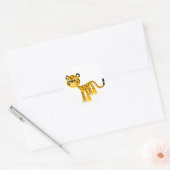Rond Sticker Cheetah Cartoon Joli (Enveloppe)