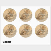 Rond Sticker Cheetah Gaze (Feuille)