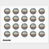 Rond Sticker Cherry Blossoms (Feuille)