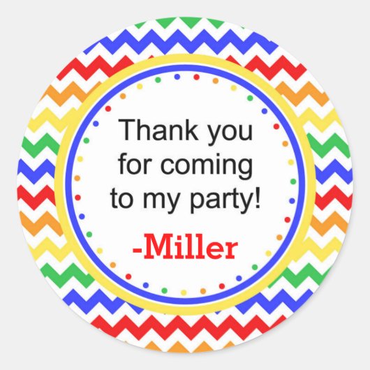 Rond Sticker Chervon couleur primaire (Devant)