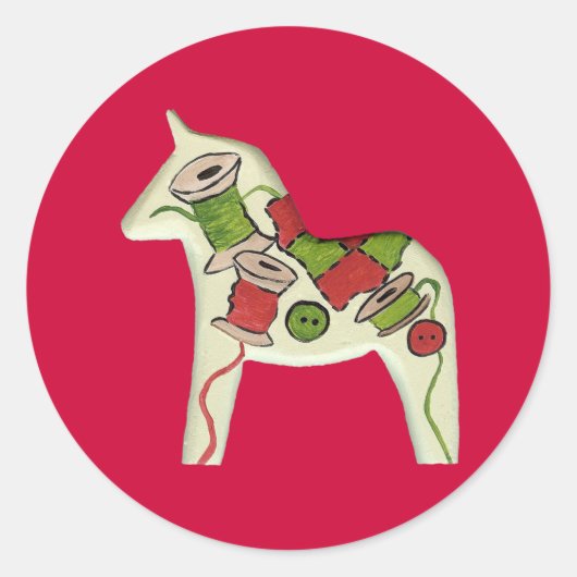 Rond Sticker Cheval à coudre (Devant)