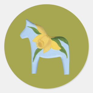 Rond Sticker Cheval Daffodique