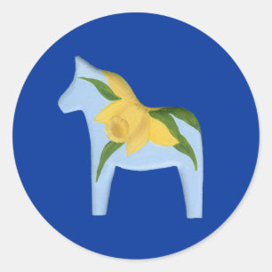 Rond Sticker Cheval Daffodique
