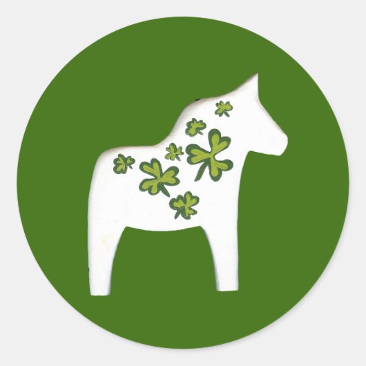 Rond Sticker Cheval St. Patrick's Day Dala (Devant)