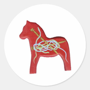 Rond Sticker Cheval tricot Dala