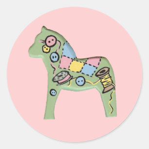 Rond Sticker Cheval tricot Dala
