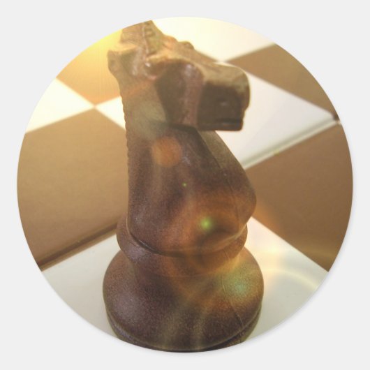 Rond Sticker Chevalier d'échecs (Devant)