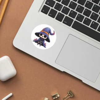 Rond Sticker Chibi Bone Witch - Imaginaire gothique mig