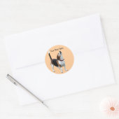 Rond Sticker chien beagle Howt mignon (Enveloppe)