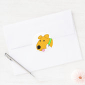Rond Sticker Chien Chien Chien Brown (Enveloppe)