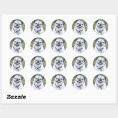 Rond Sticker Chien de Pug (Feuille)
