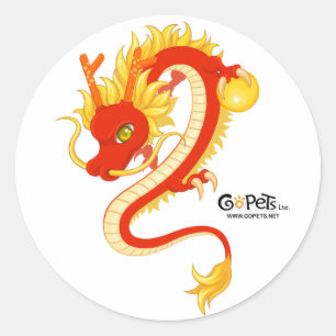 Rond Sticker chinois pour dragon du Nouvel An