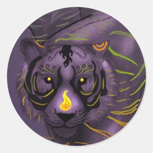 Rond Sticker chinois Zodiac Tiger (Devant)