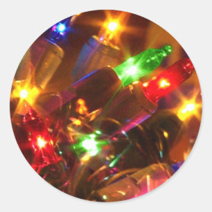 Rond sticker Christmas Lights