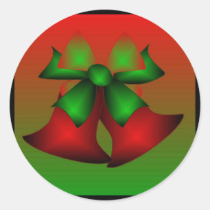 Rond Sticker Christmas Red Bells III - Personnalisable