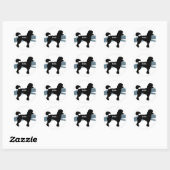 Rond Sticker circulaire de caniche (Feuille)