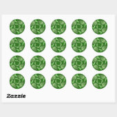 Rond Sticker circulaire de poisson vert (Feuille)