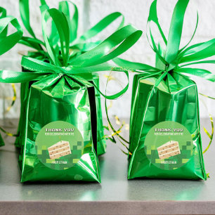 Rond Sticker circulaire en Merci de gâteau pixelé