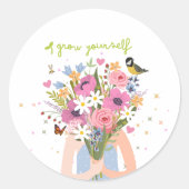 Rond Sticker circulaire "Grow Yourself-You" (Devant)