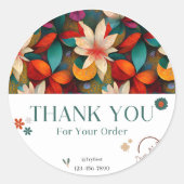 Rond Sticker circulaire "Merci" - Gratitude gracieuse (Devant)