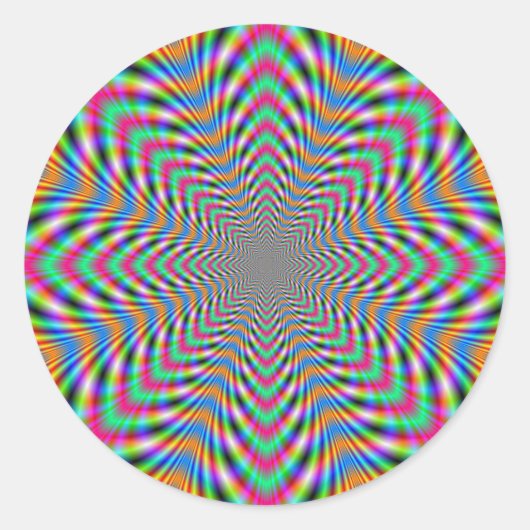 Rond Sticker circulaire psychédélique étoile (Devant)