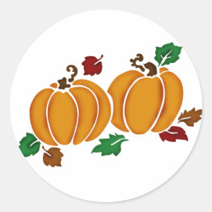 Rond Sticker Citrouille Automne