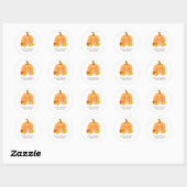Rond Sticker Citrouille de Baby shower de Pacifier mign (Feuille)