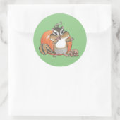 Rond Sticker Citrouille de Chipmunk mignon (Sac)