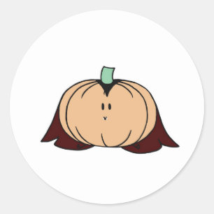 Rond Sticker Citrouille Éffrayant