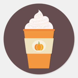 Rond Sticker citrouille en latte de café épice