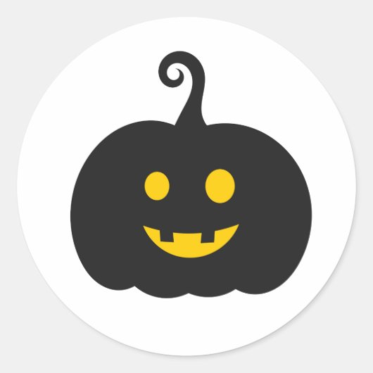 Rond Sticker citrouille Halloween Jack-o-lanterne. (Devant)