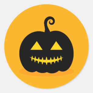 Rond Sticker citrouille Halloween Jack-o-lanterne