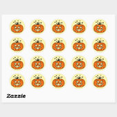 Rond Sticker Citrouille mignon (Feuille)