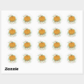 Rond Sticker Citrouille pour enfants (Feuille)