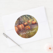 Rond Sticker citrouille Trick Ou Treat (Enveloppe)