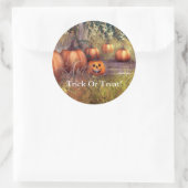 Rond Sticker citrouille Trick Ou Treat (Sac)