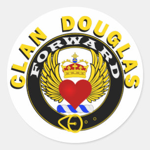 Rond Sticker Clan Douglas Winging Heart "FORWARD"