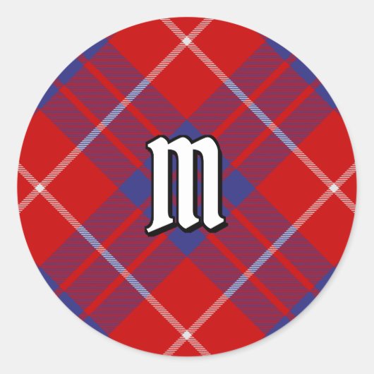 Rond Sticker Clan Hamilton Red Tartan Classic Round (Devant)