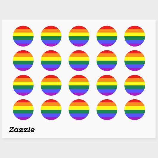 Rond Sticker Classic Rainbow LGBT Pride (Feuille)