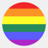 Rond Sticker Classic Rainbow LGBT Pride (Devant)