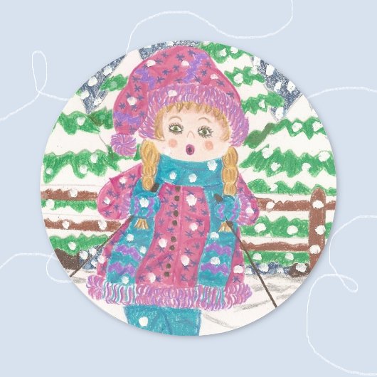Rond Sticker Classic Round Girl
