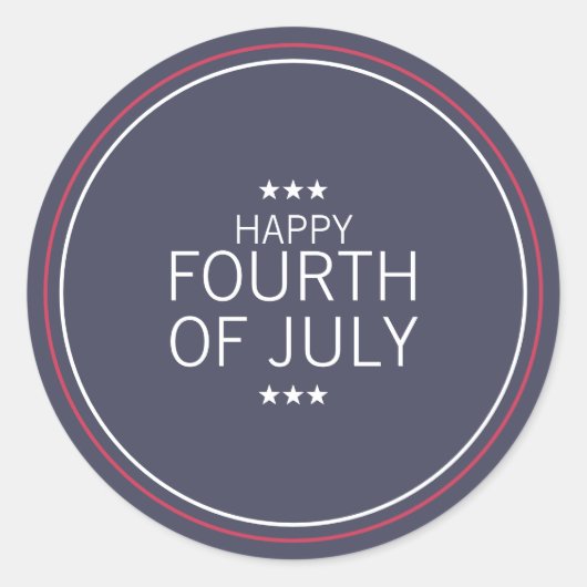 Rond Sticker classique 4 juillet fête de l'indépendance (Devant)