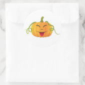 Rond Sticker classique Citrouille d'Halloween jack-o-la (Sac)