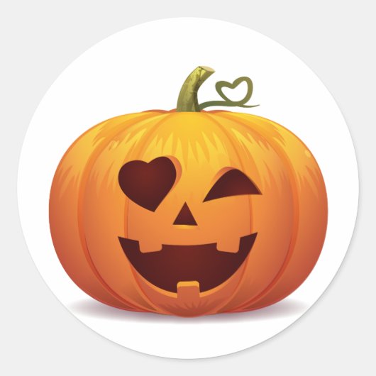 Rond Sticker classique Citrouille d'Halloween jack-o-la (Devant)