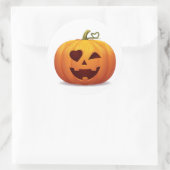 Rond Sticker classique Citrouille d'Halloween jack-o-la (Sac)