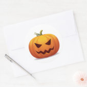 Rond Sticker classique Citrouille d'Halloween jack-o-la (Enveloppe)