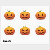 Rond Sticker classique Citrouille d'Halloween jack-o-la (Feuille)