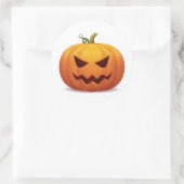 Rond Sticker classique Citrouille d'Halloween jack-o-la (Sac)
