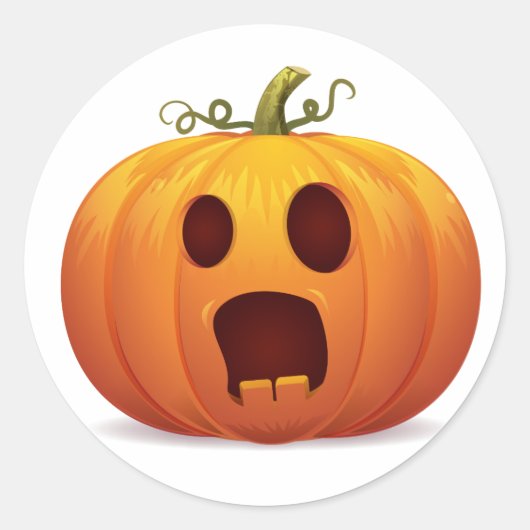Rond Sticker classique Citrouille d'Halloween jack-o-la (Devant)