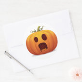 Rond Sticker classique Citrouille d'Halloween jack-o-la (Enveloppe)